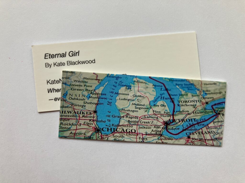 Close up of a tiny business card